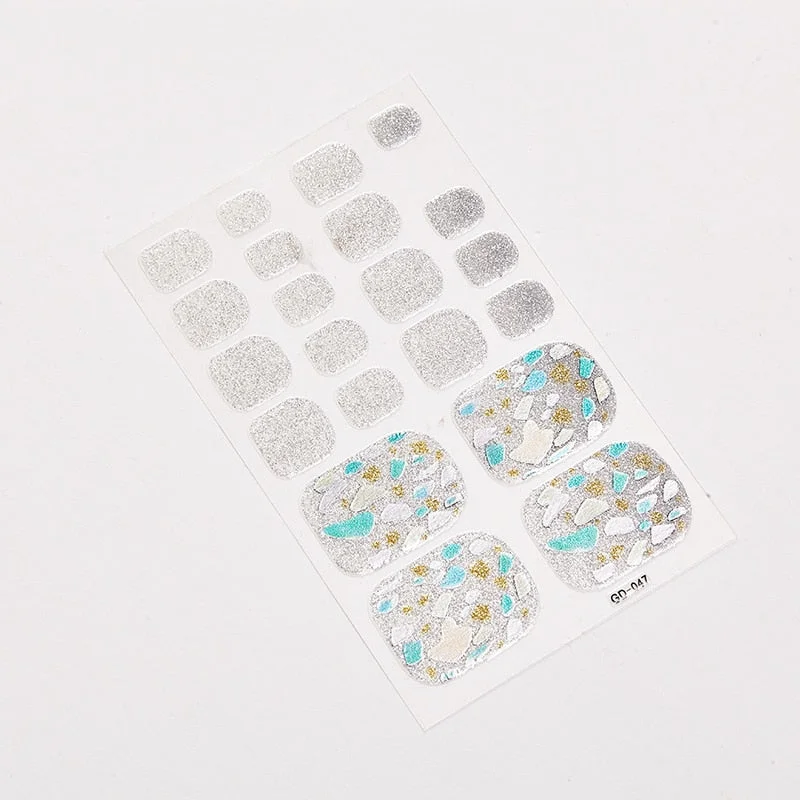 22 Tips/Sheet Designer Nail Decals Full Cover Nail Stickers Nail Designs Full Beauty Nail Art Stickers Creative Nail Decoration