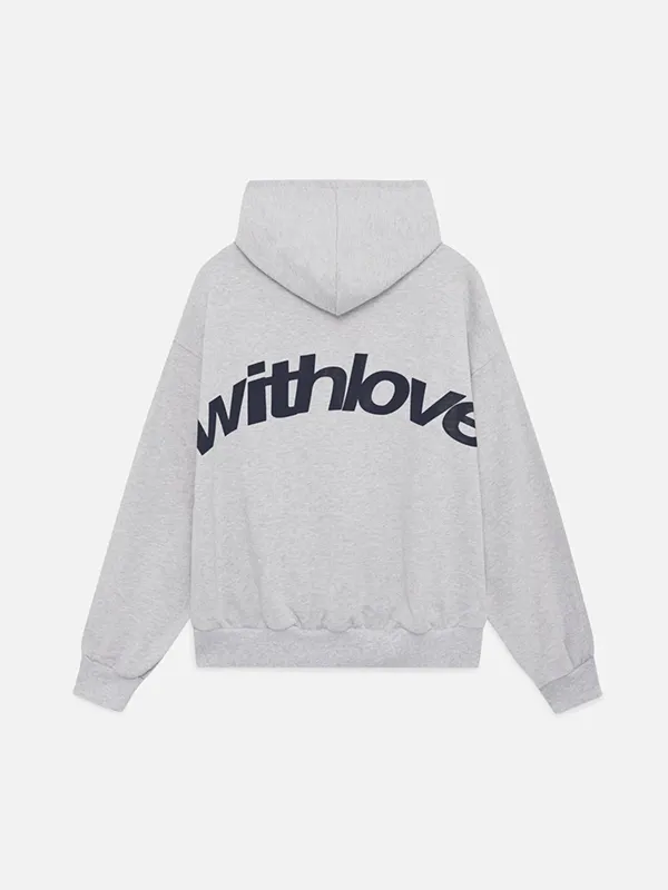 Lettering print loose hoodie