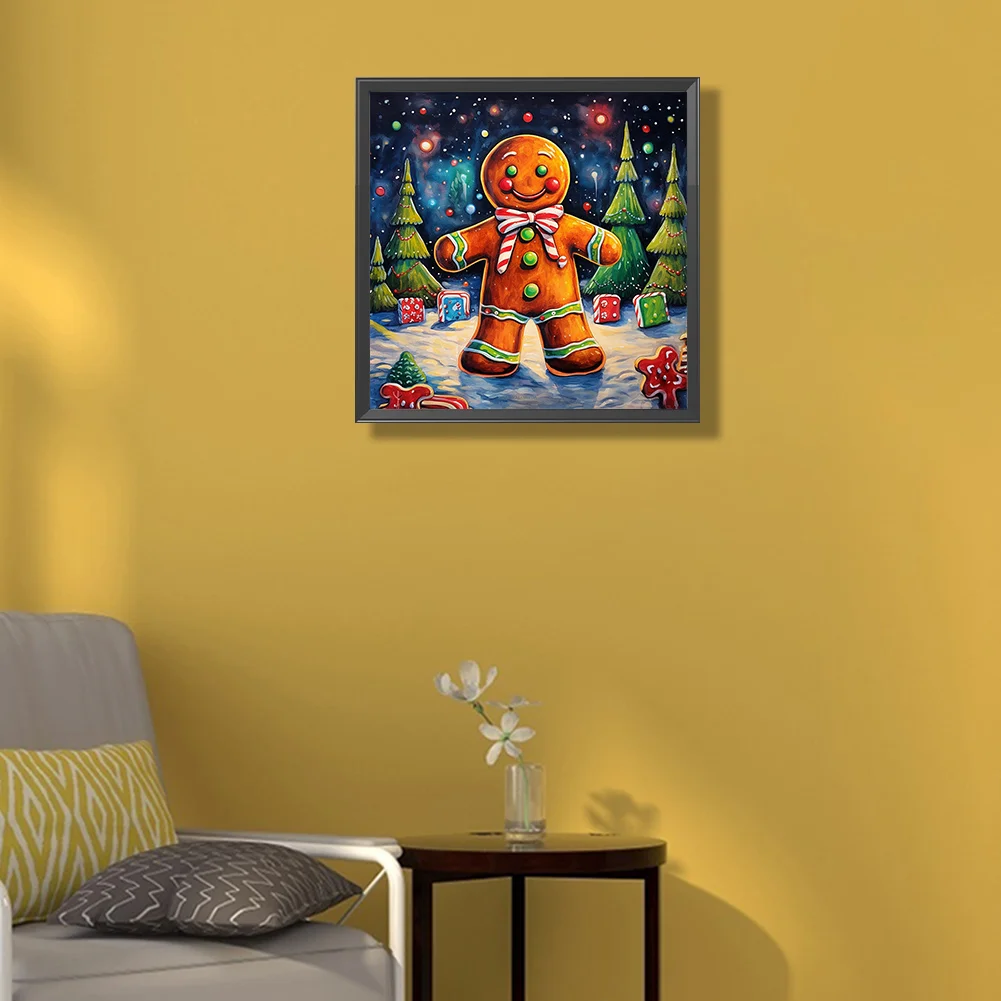 Partial AB Diamond Painting - Full Round Drill - Gingerbread Man(Canvas|45*45cm)