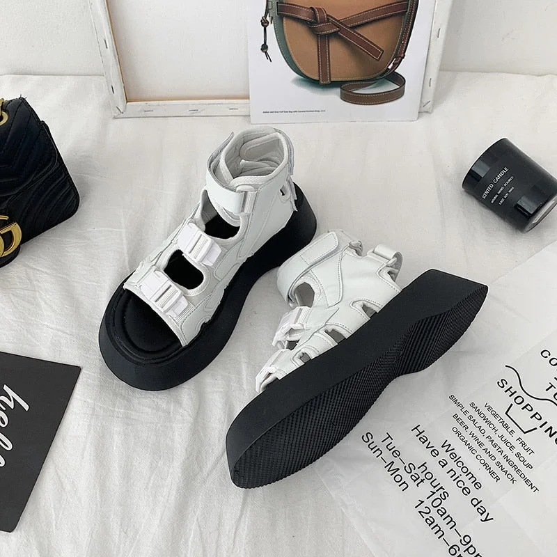 Thick Sole Women Sandals 2021 Summer Sexy Open Toe Women's Platfrom Sandals Gladiator Ladies Chunky Sandal Fashion Beach Shoes