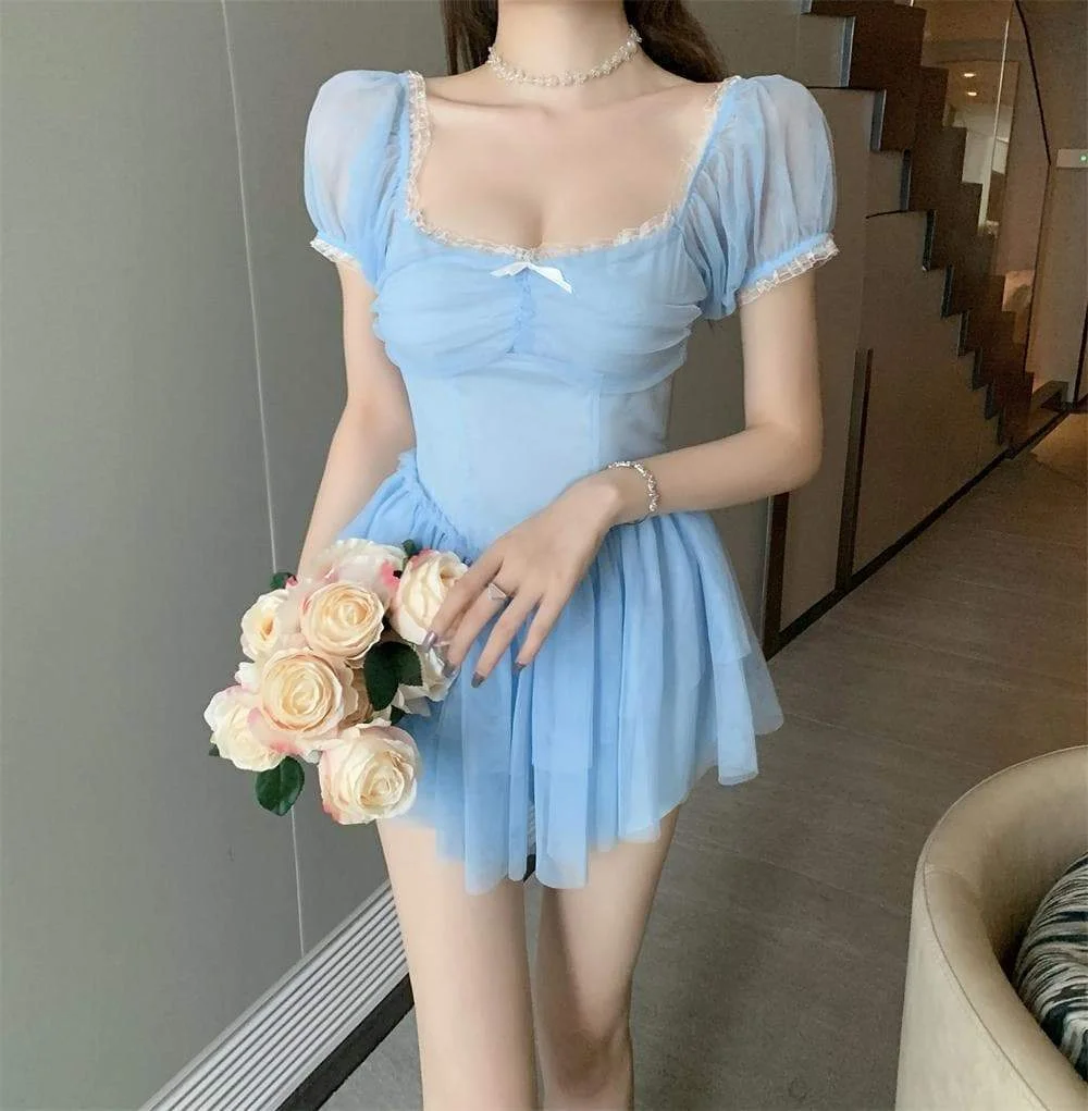 Pink/Blue Pink Mini Cute Pastel Dress SP16157