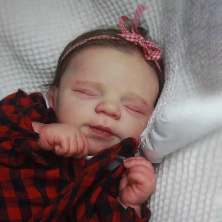  17'' Touch Real Reborn Newborn Baby Doll Girl Ellie with Rooted Hair - Reborndollsshop®-Reborndollsshop®