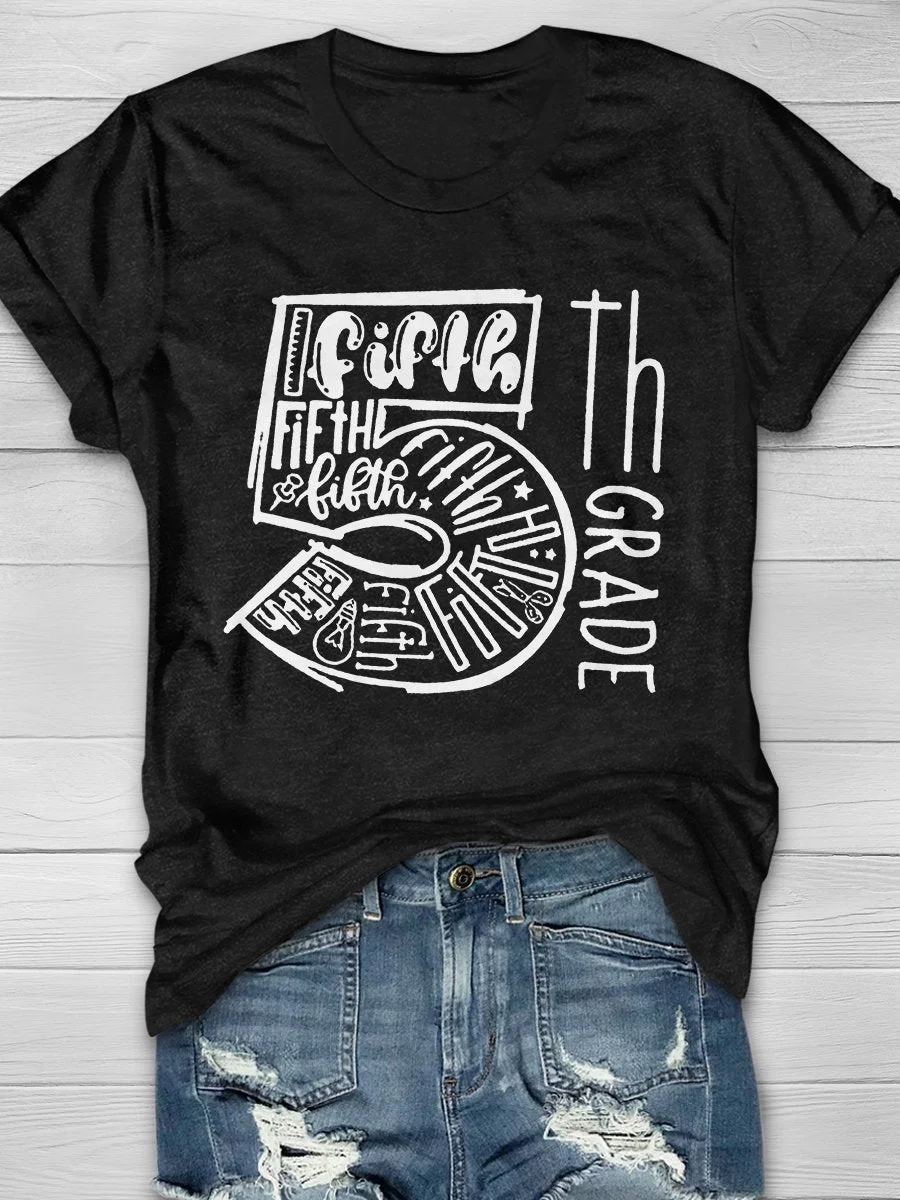5th Grade Teacher Print Short Sleeve T-shirt