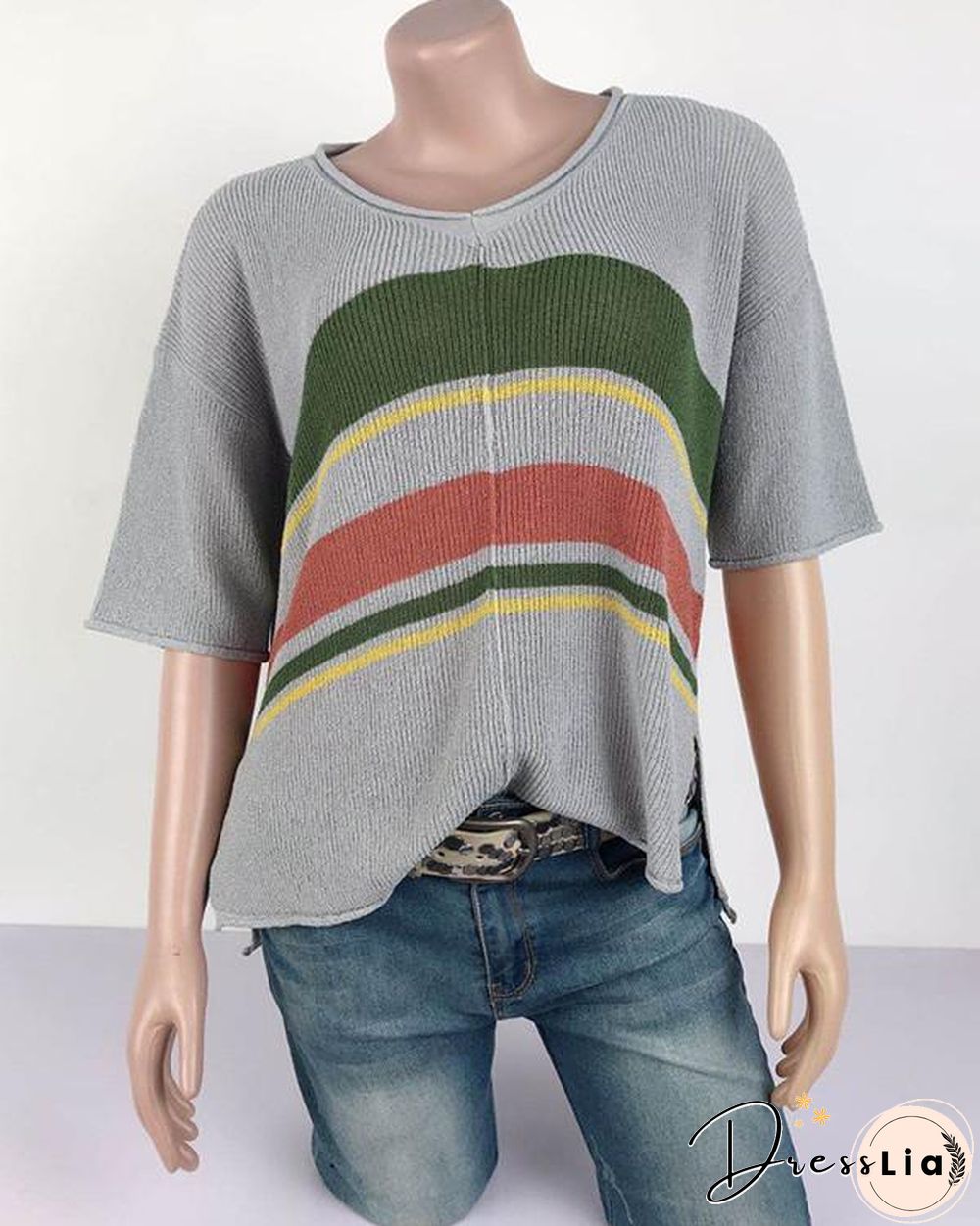 Flodress Striped Knitting Flimsy Top