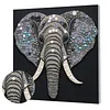 Framed Elephant - DIY Button Art Painting Kit for Creativity DIY Pearl Dot Crafts for Gift Home Wall Decor 30*30CM