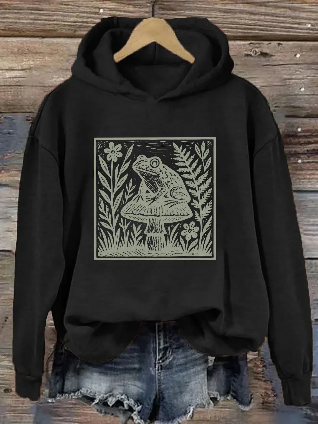 Frog Mushroom Woodland Nature Hoodie