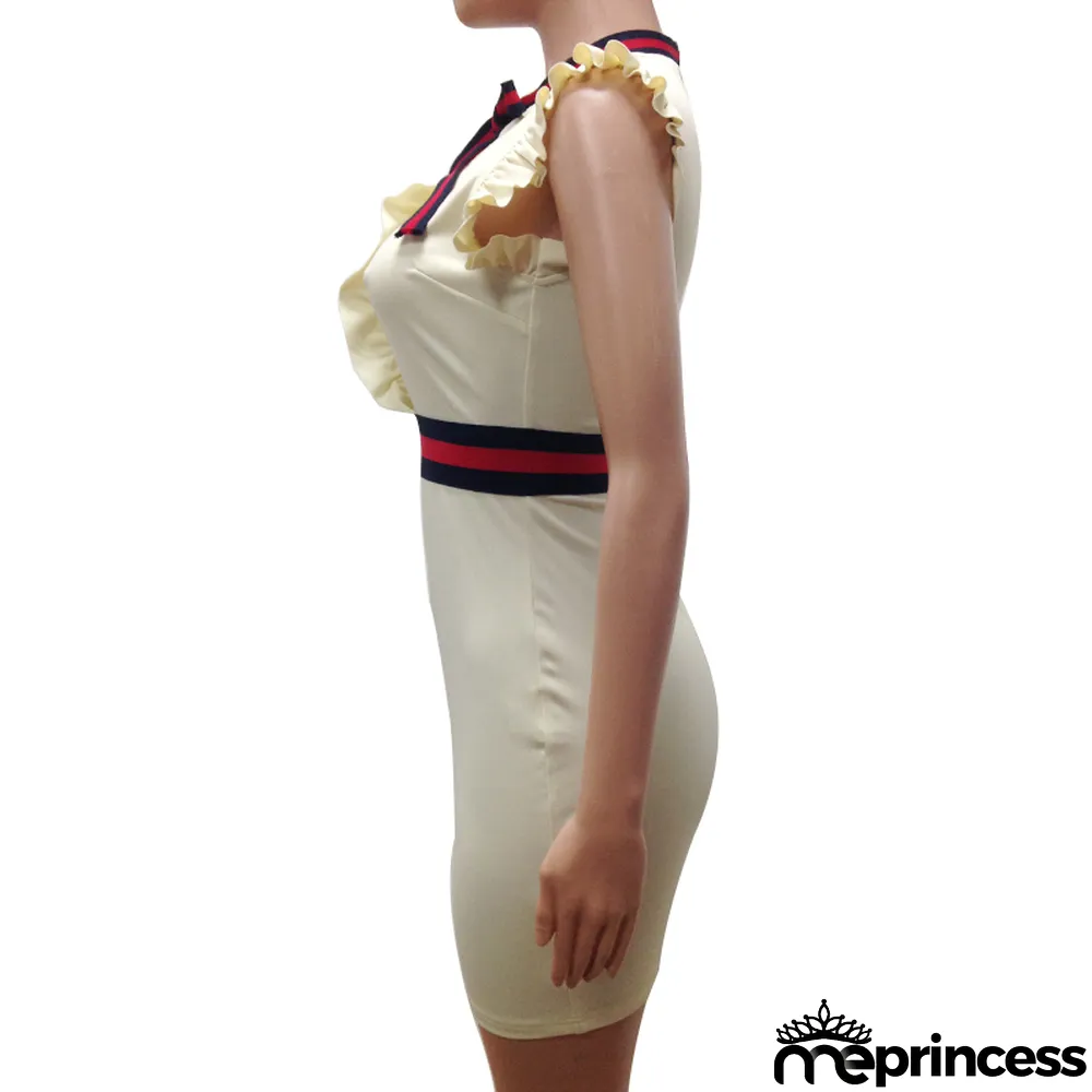 Office Lady Detailed Dress with Tie