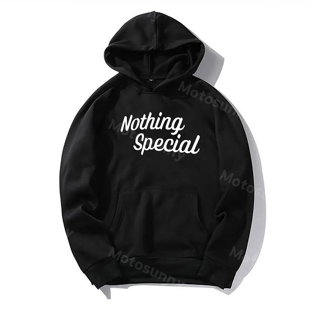 MOTOSUNNY Nothing Special Letter Style Black Print Hoodie