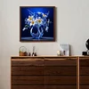 Glow-In-The-Dark Blumen - Rundbohrer Diamond Painting - 30*30cm
