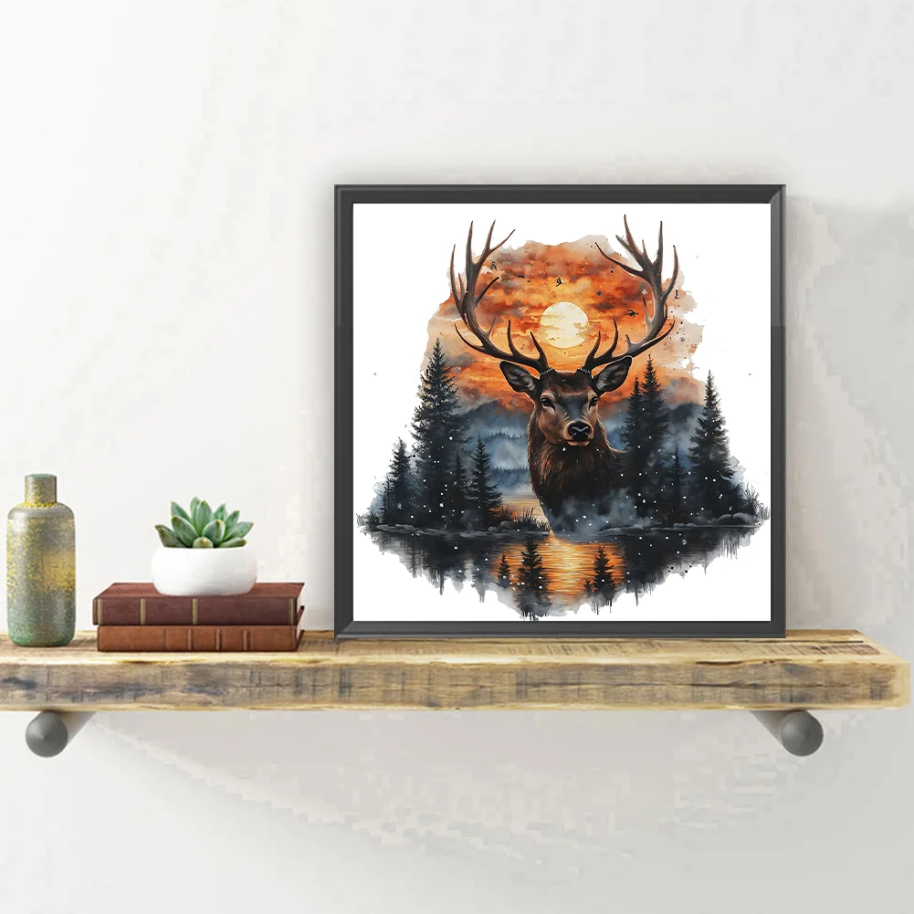 Diamond Painting - Full Round Drill - Forest Deer(Canvas|30*30cm)