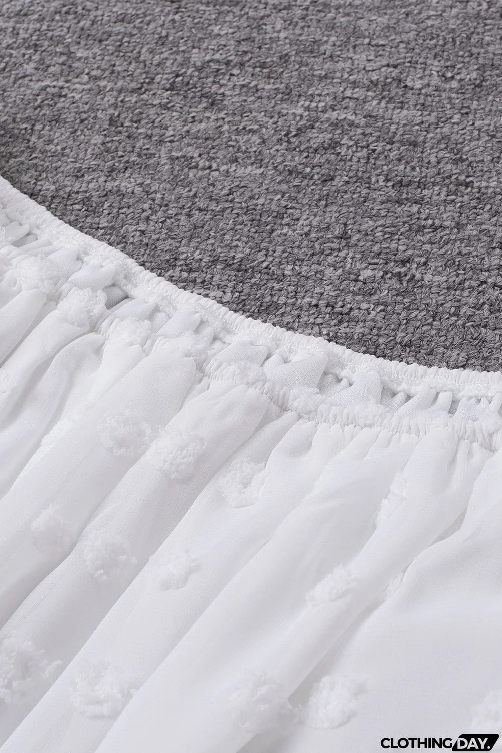 Off Shoulder Swiss Dot Blouse