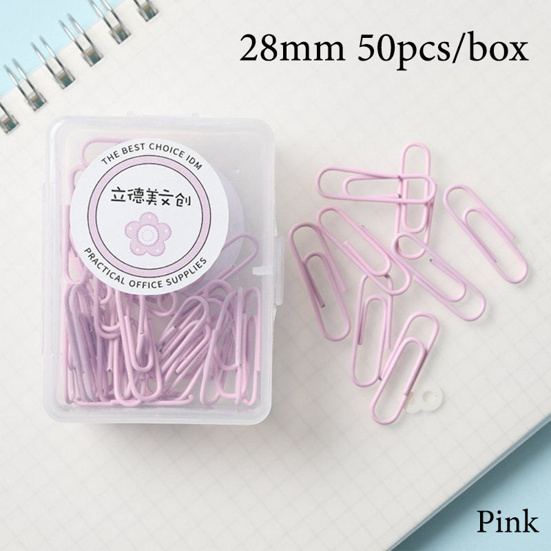 Fromthenon Macaron Metal Binding Clip 28mm 50mm Paper Clip Notebook Planner Journal Bookmarks Student Office Stationery Supplies