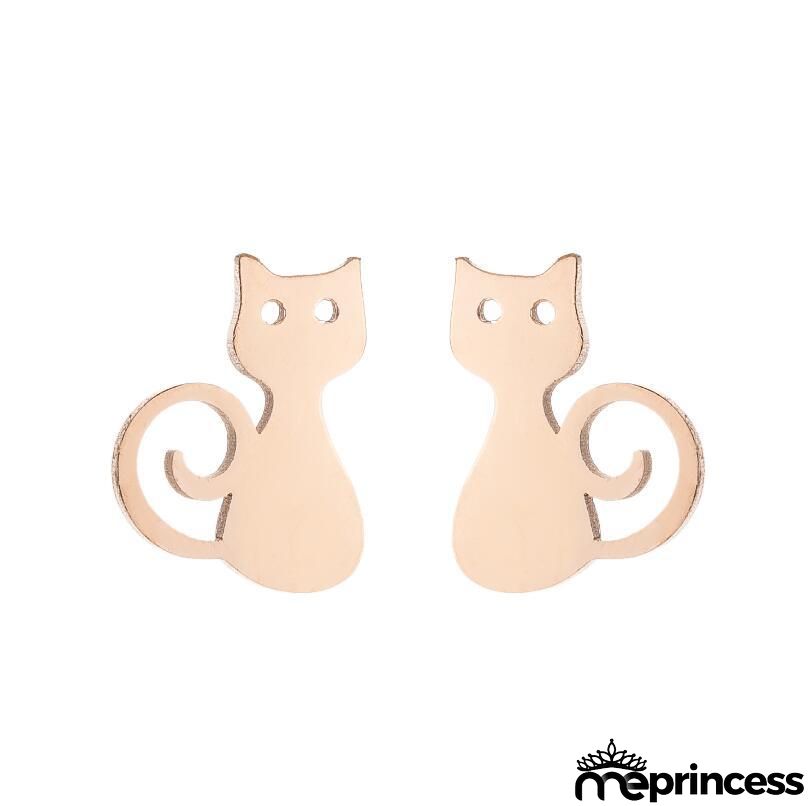 Women Fashion Hollow Eagle Owl Snake Dolphin Bee Giraffe Elephant Dog Cat Rabbit Fish Bird Penguim Stainless Steel Stud Earrings