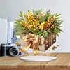 (US Local)Flower Double Sided Effect Table Top Diamond Painting Desktop Ornaments Kit (Christmas)