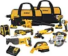 Kit combinado de ferramentas el&eacute;tricas DEWALT 20V MAX, conjunto de ferramentas el&eacute;tricas sem fio de 10 pe&ccedil;as