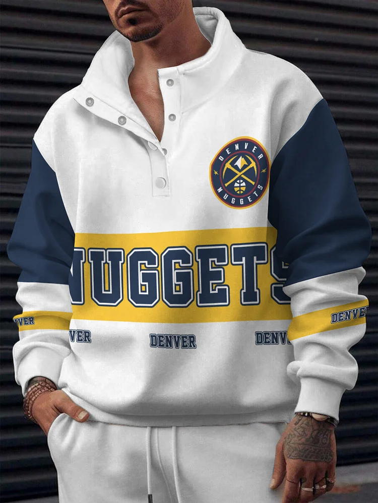 Denver Nuggets  2025 New Design Casual Snap Mockneck Pullover