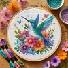 Hummingbird & Flower Bead Embroidery Kit Pre-Printed Bead Cross stitch tapestrymarket
