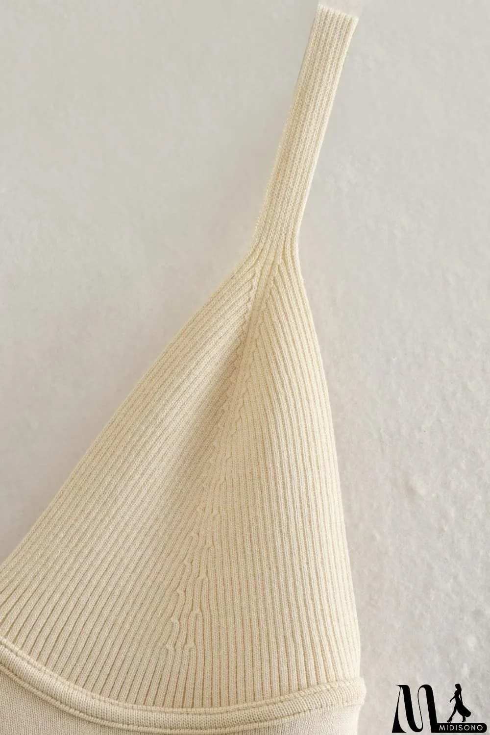 MidiSono - Ribbed V-Neck Cami and Skirt Set