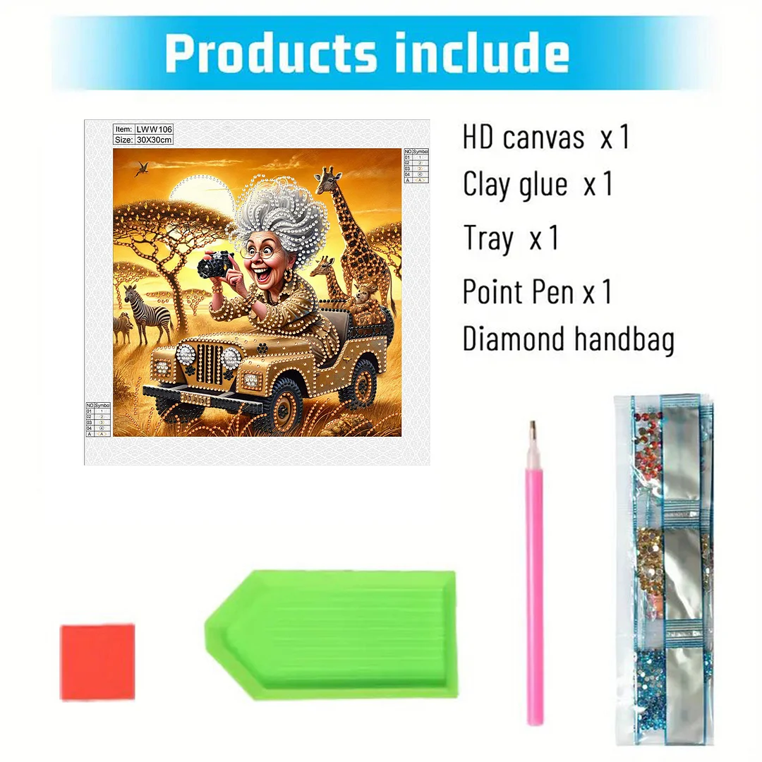 Grandma - Diamond Painting - Partial Special Shaped Drill(Canvas|30*30cm)
