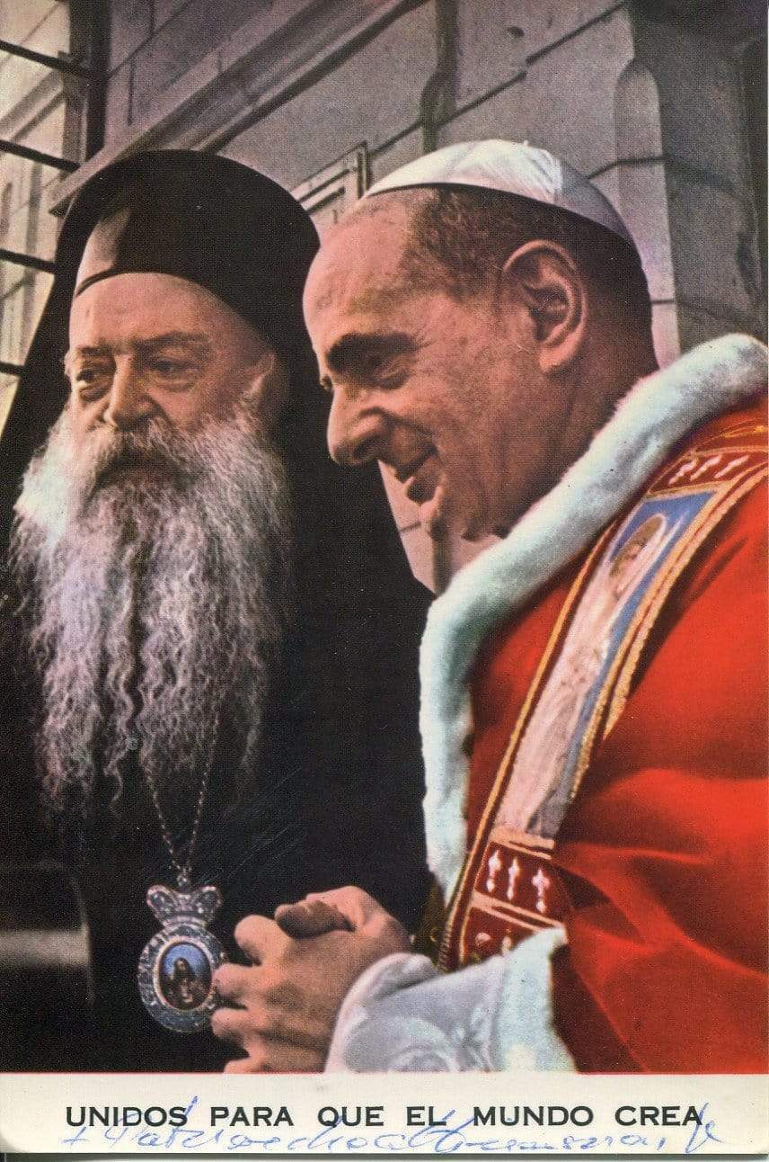 Athenagoras (+) autograph Patriarch of Constantinople 1948-1972, signed Photo Poster painting