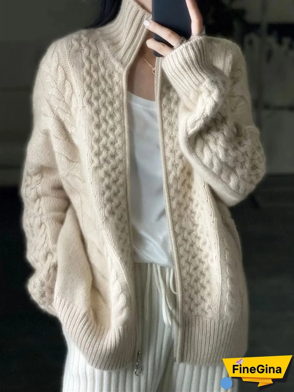 Comfy Plain Long Sleeve Cardigan