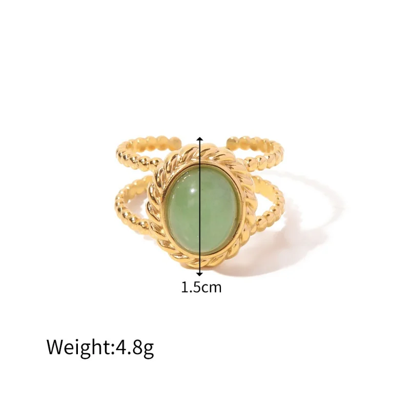 Green Natural Stone Rings