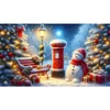 (70*40cm)Christmas Snowman - Full Round Drill Diamond Painting