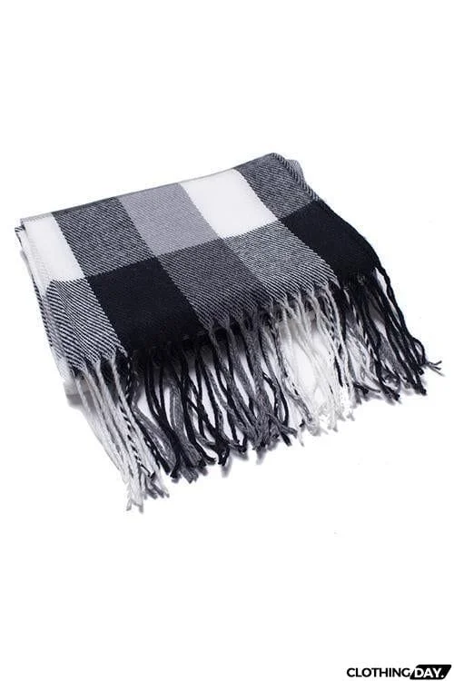 Plaid Tassles Scarf