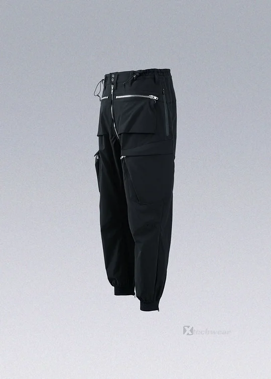 Futuristic MultiPocket Ribbons Techwear Cargo Pants 