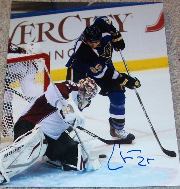 CHRIS STEWART SIGNED AUTOGRAPH ST LOUIS BLUES 8x10 Photo Poster painting B