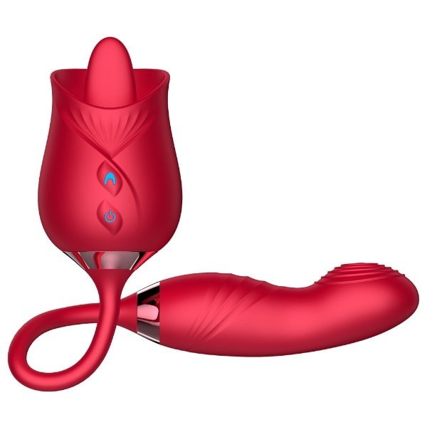 Rose Toy With Tongue, Flapping G Spot Dildo 