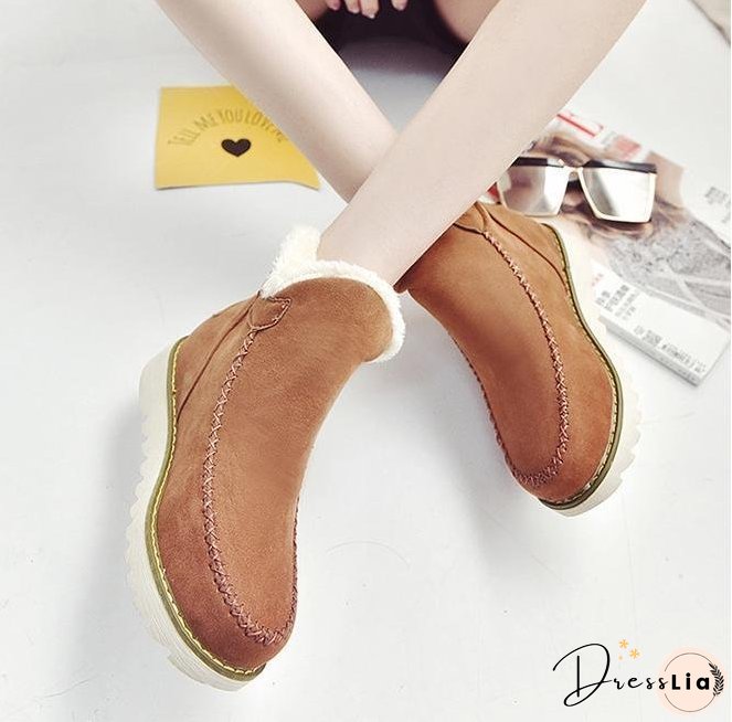 Casual Winter Solid Color Warm Snow Boots Shoes