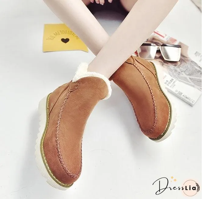 Casual Winter Solid Color Warm Snow Boots Shoes