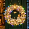DIY Special Shaped Diamond Painting Wreath, Double-Sided Printing Christmas Wreath Hanging with LED Light Decor Kit 
