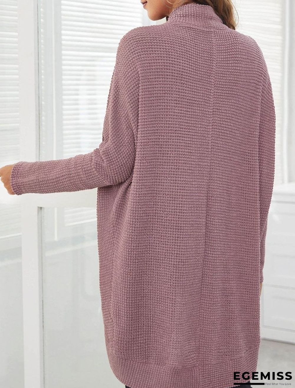 Casual Loose Solid Color Knitted Cardigan | EGEMISS