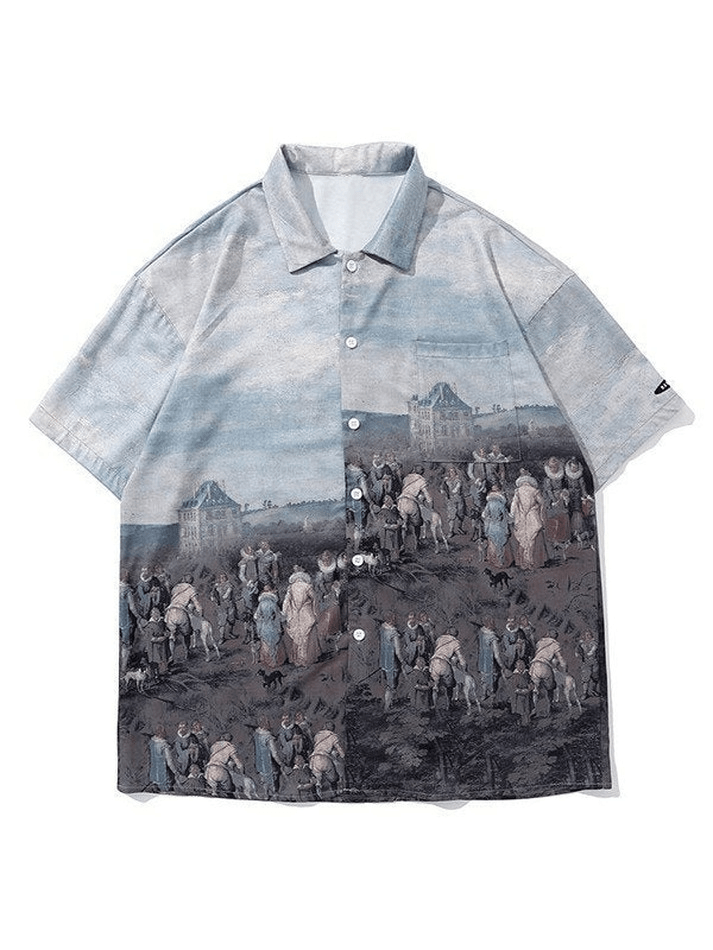Men's Vintage Print Pocket Shirt