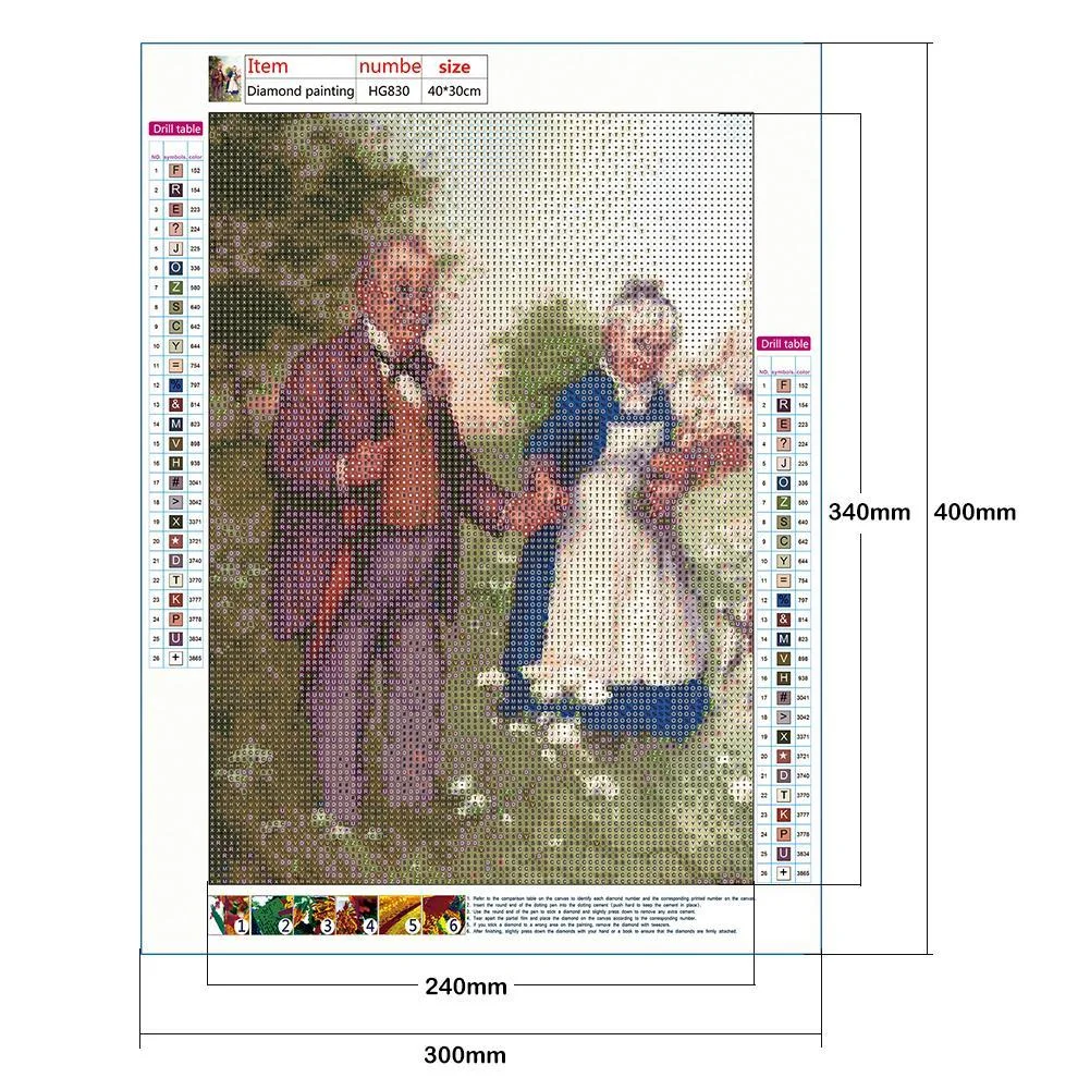 Diamond Painting - Full Round Drill - Older Couples(30*40cm)