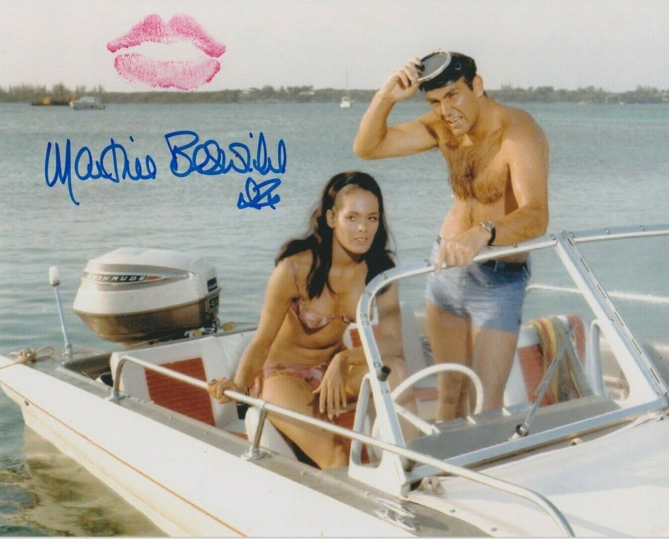 Martine Beswick Photo Poster painting signed i/p with Authentic Lipstick Kiss! James Bond K105