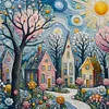 Colored Houses-14CT Counted Cross Stitch 40*40cm/15.75*15.75in