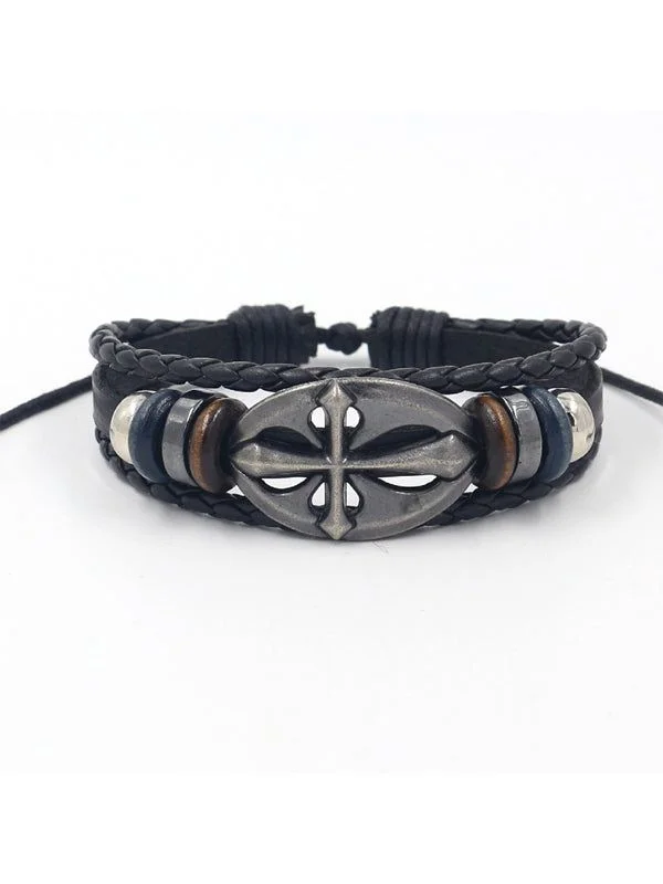Cross Leather Bracelet