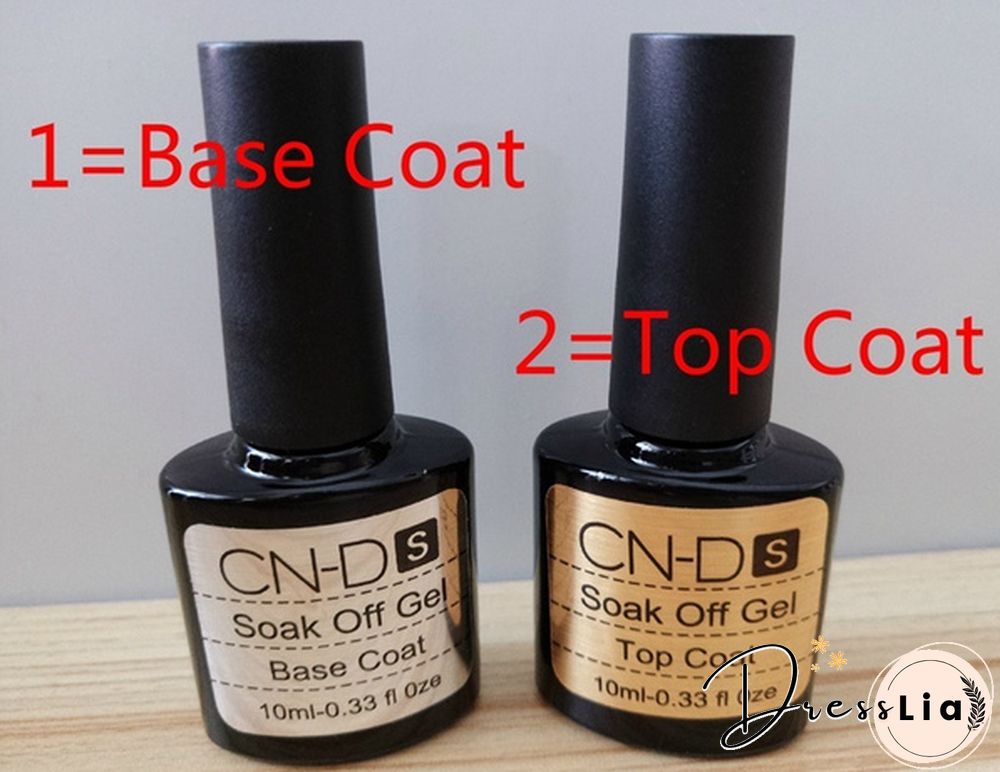 Top Coat/Base Coat Kit CND Gel Nail Polish Gorgeous Colors UV Gel Nail Polish Long-lastting Up to 30 Days