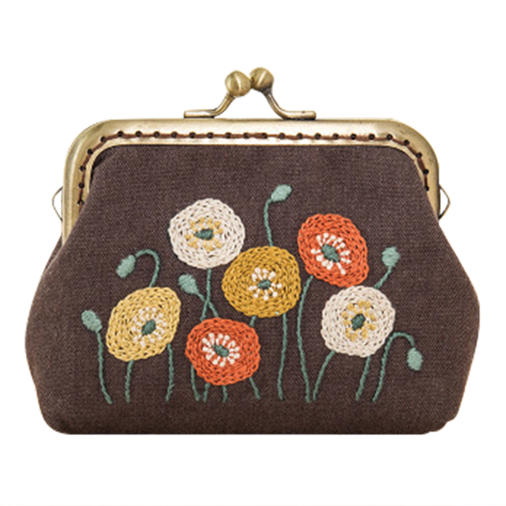 

Flower - Cross Stitch Embroidery - Gold Chain Wallet, 501 Original