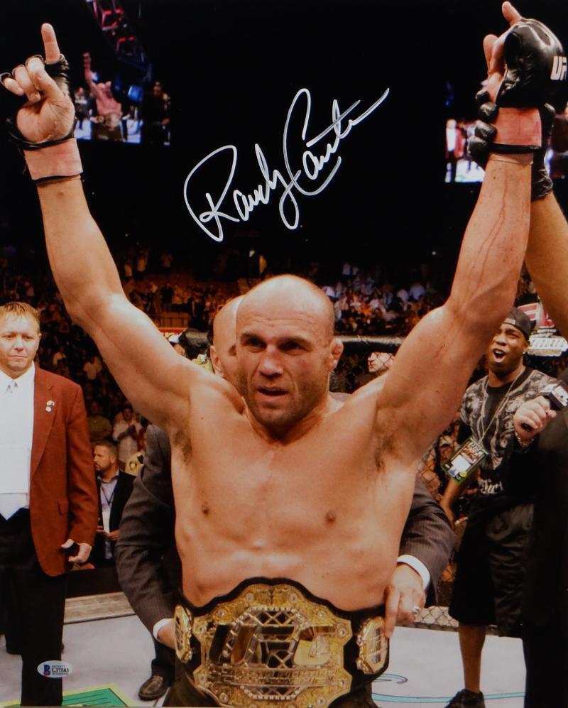 Randy Couture Autographed UFC 16x20 With Belt Photo Poster painting- Beckett Auth *White