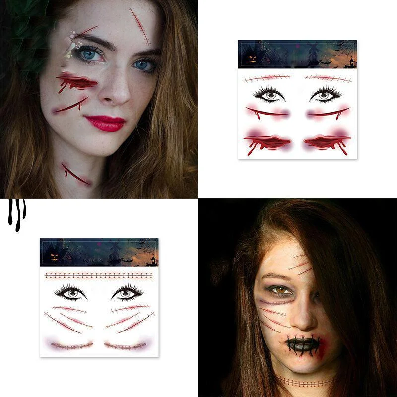 “Trick or Treat”Horror Makeup Tattoo Sticker