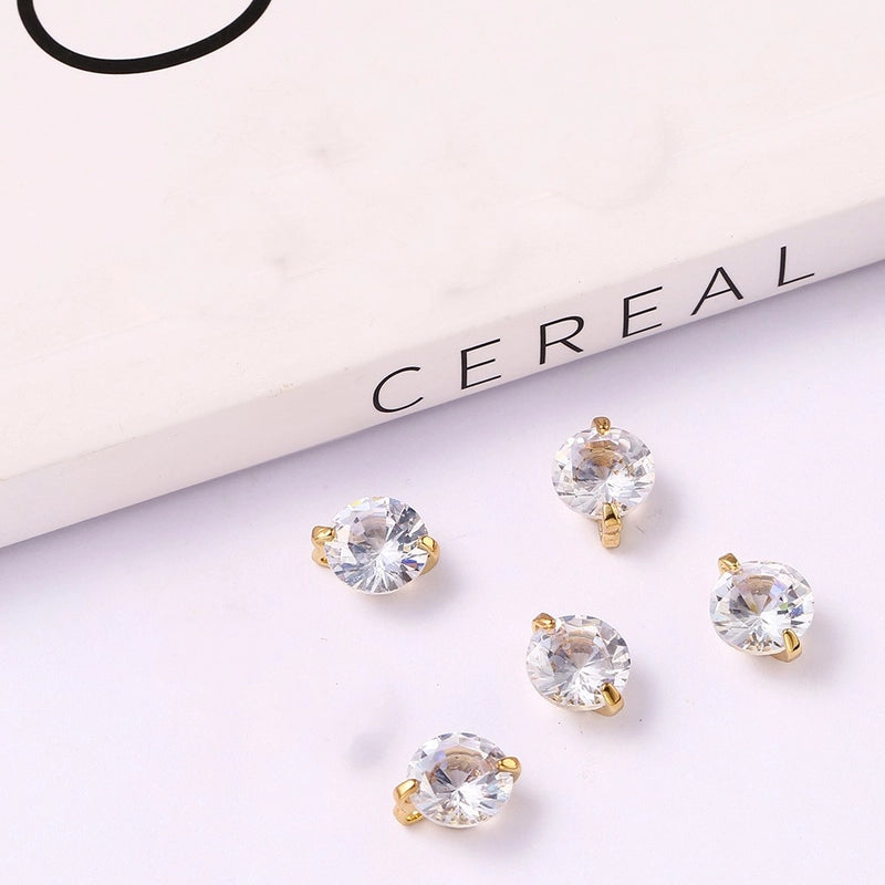 5 PCS/Package 15*25mm Metal Zircon Star Leaves Flower Jewelry Accessories Pendant