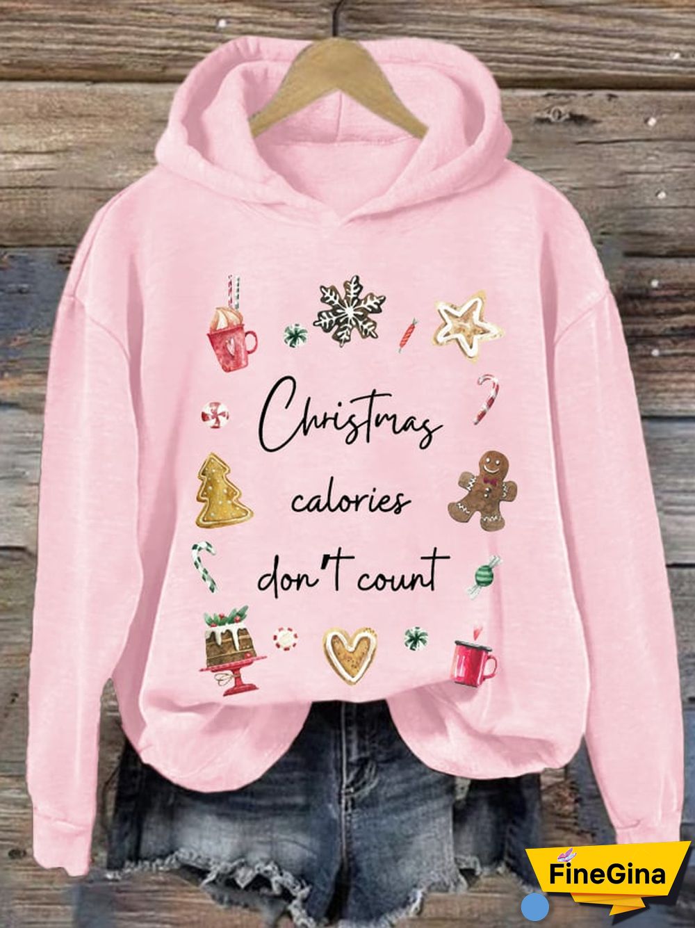 Women's Christmas Calories Don&rsquo;t Count Print Sweatshirt