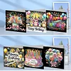 6Pcs f&ecirc;te d&rsquo;anniversaire-bricolage carte de voeux