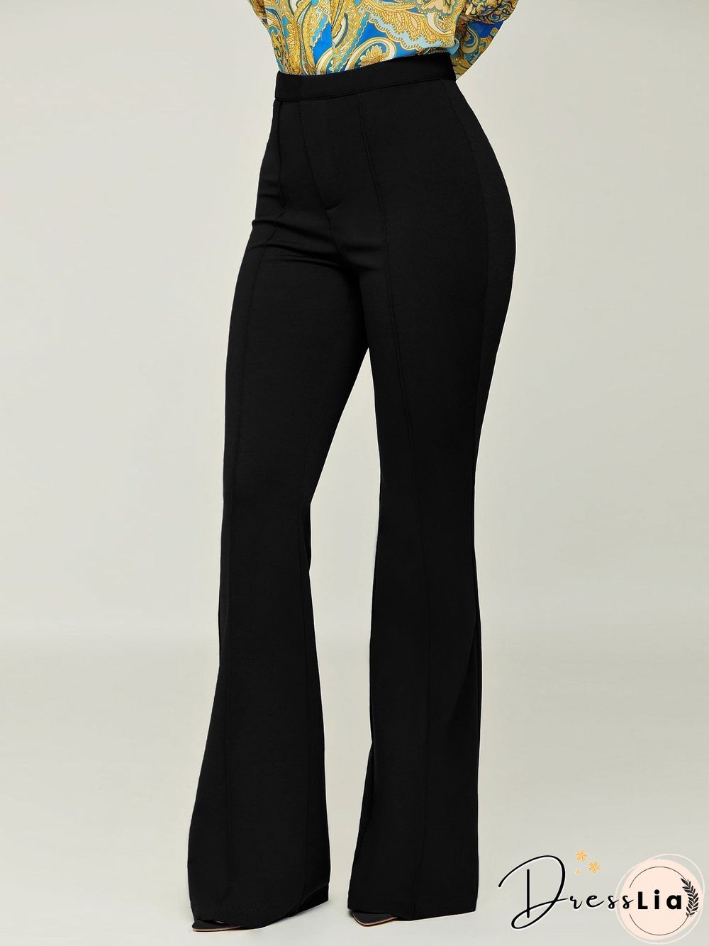 Women'S Pants Solid Slim High Waist Flared Pants