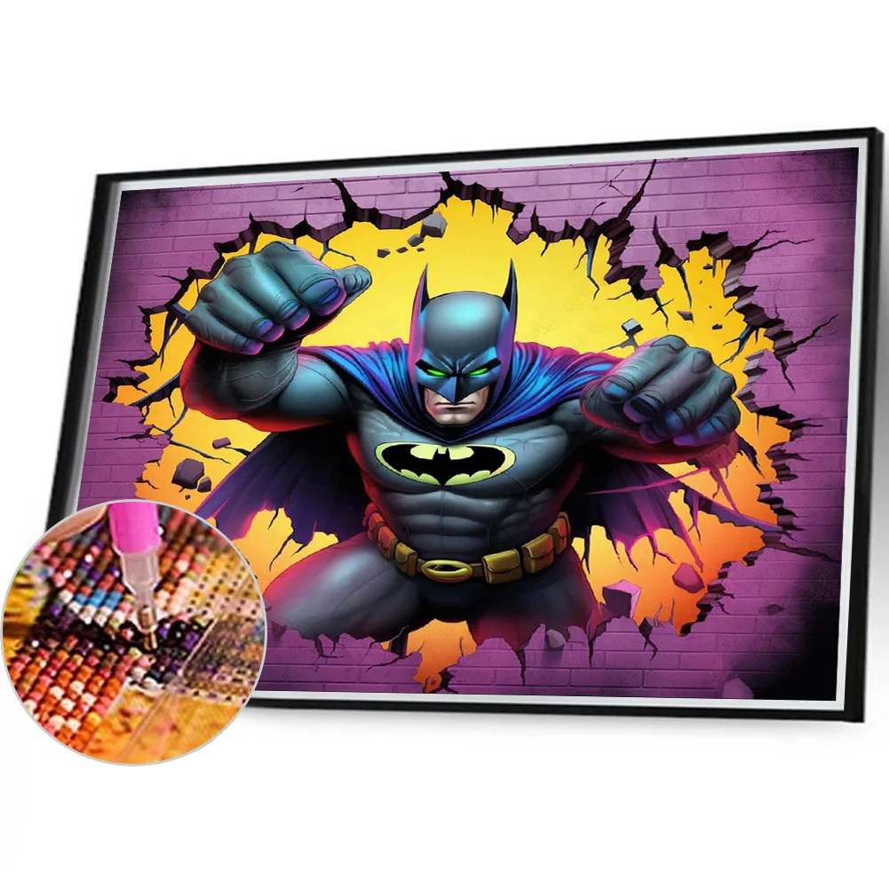 Diamond Painting - Full Round Drill - Batman Breaking Wall(Canvas|40*35cm)