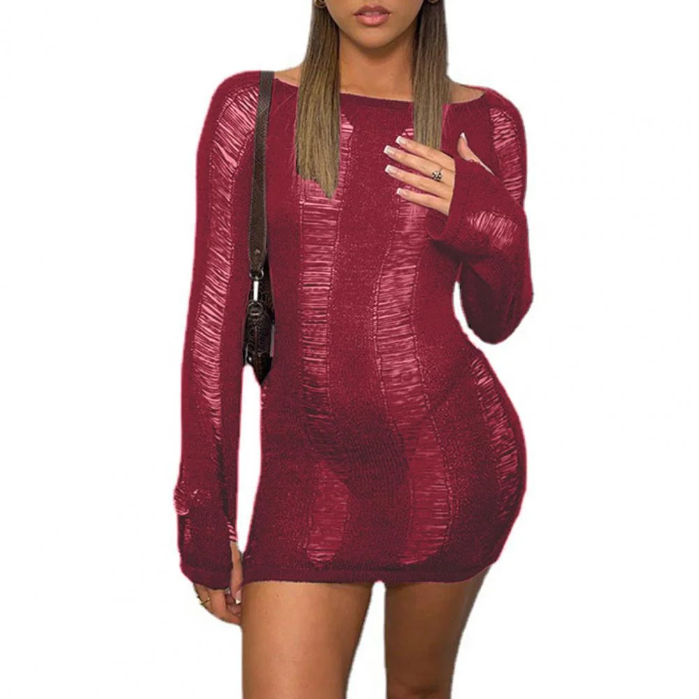 Backless Long Sleeve Tassel Women's Dress 2023 Summer  Mini Beach Bodycon Dresses Party Club Outfits vestido robe